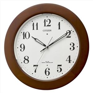 シチズン自動点灯掛時計茶色091-06A