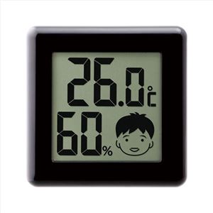 デジタル温湿度計ブラック104-02A