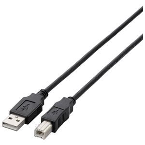 (まとめ）エレコム USB2.0ケーブル1m U2C-BN10BK ブラック【×5セット】