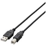 (まとめ）エレコム USB2.0ケーブル1m U2C-BN10BK ブラック【×5セット】