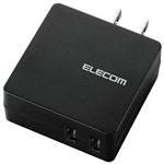 (まとめ）エレコム USB2ポート充電器MPA-ACUCN005BK【×2セット】