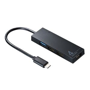 （まとめ）サンワサプライ USB Type Cコンボハブ USB-3TCH7BK【×10セット】