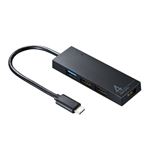 （まとめ）サンワサプライ USB Type Cコンボハブ USB-3TCH7BK【×10セット】