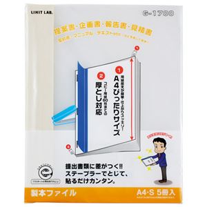 (まとめ）LIHITLAB 製本ファイル G1700-0 白【×10セット】