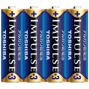 （まとめ）東芝 インパルス アルカリ乾電池 単3電池 4個パック【×50セット】