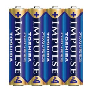 （まとめ）東芝 インパルス アルカリ乾電池 単4電池 4個パック【×50セット】