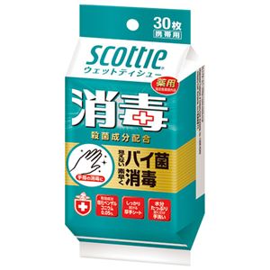 (まとめ）日本製紙クレシア スコッティ 消毒ウエットガード 30枚【×10セット】