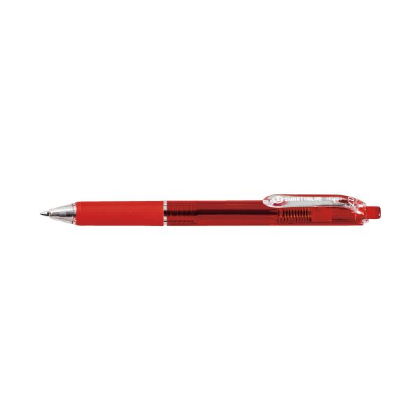 スマートバリュー ノック式ボールペン100本 H048J-RD-100赤 b04