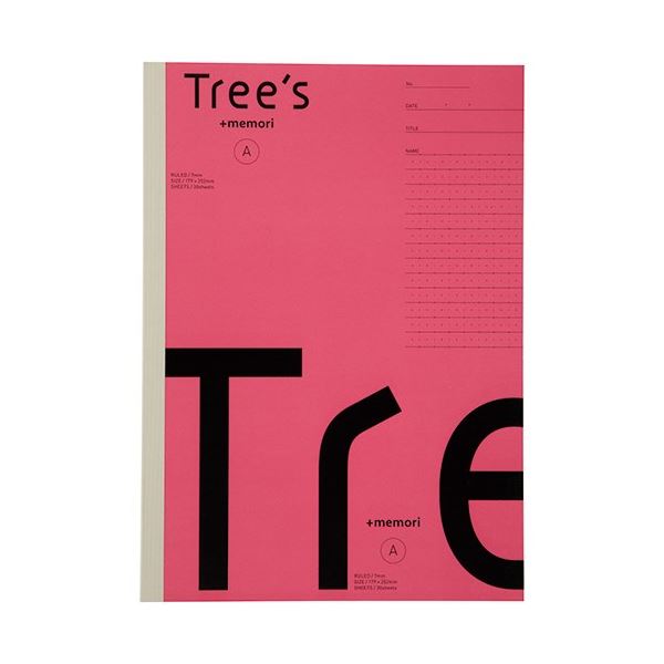 （まとめ）日本ノート Tree's B5 Pメモリ A罫30枚ピンク（×10セット） b04