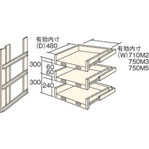 TRUSCO M2型棚用スライド棚 3段セット HTM29003