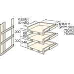 TRUSCO M2型棚用スライド棚 3段セット HTM29003