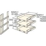 TRUSCO M3・M5型棚用スライド棚 3段セット HTMM9003