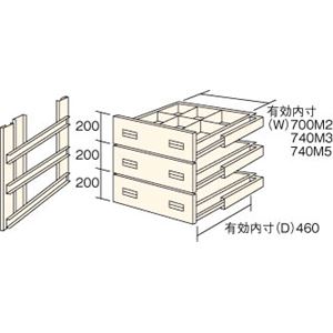 TRUSCO M2型棚用引出し 浅型3段セット HM26003