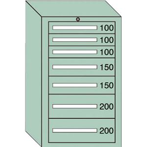 OS 軽量キャビネット5型 最大積載量500kg 引出し3×2×2段 51007