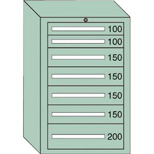 OS ミドルキャビネットMD型 最大積載量1000kg 引出し2×4×1段 MD1006