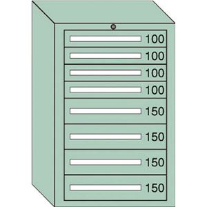 OS ミドルキャビネットMD型 最大積載量1000kg 引出し4×4段 MD1008