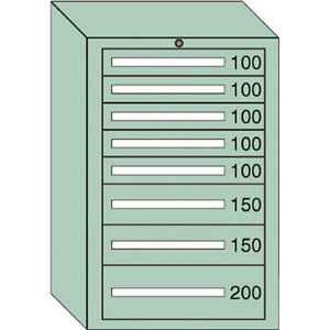 OS ミドルキャビネットMD型 最大積載量1000kg 引出し5×2×1段 MD1010