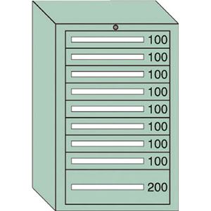 OS ミドルキャビネットMD型 最大積載量1000kg 引出し8×1段 MD1013