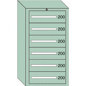 OS ミドルキャビネットMD型 最大積載量1200kg 引出し6段 MD1203