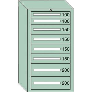 OS ミドルキャビネットMD型 最大積載量1200kg 引出し2×4×2段 MD1205