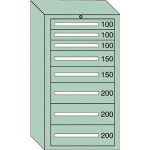 OS ミドルキャビネットMD型 最大積載量1200kg 引出し3×2×3段 MD1208