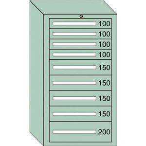 OS ミドルキャビネットMD型 最大積載量1200kg 引出し4×4×1段 MD1210