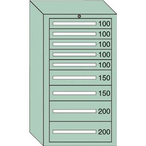 OS ミドルキャビネットMD型 最大積載量1200kg 引出し5×2×2段 MD1211