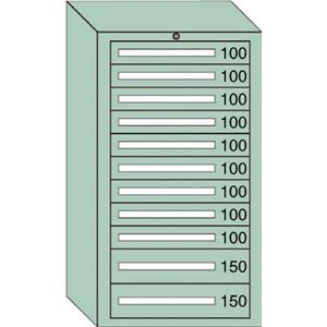 OS ミドルキャビネットMD型 最大積載量1200kg 引出し9×2段 MD1216