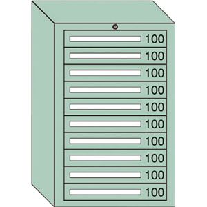 OS 中量キャビネット7型 最大積載量1000kg 引出し10段 71001