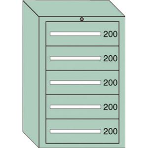 OS 中量キャビネット7型 最大積載量1000kg 引出し5段 71002