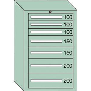 OS 中量キャビネット7型 最大積載量1000kg 引出し3×2×2段 71007