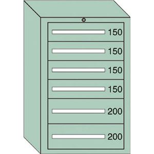 OS 中量キャビネット7型 最大積載量1000kg 引出し4×2段 71014