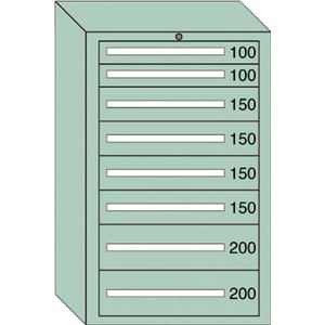 OS 重量キャビネットDX型 最大積載量1500kg 引出し2×4×2段 DX1205