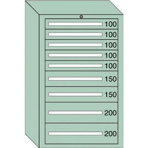 OS 重量キャビネットDX型 最大積載量1500kg 引出し5×2×2段 DX1211