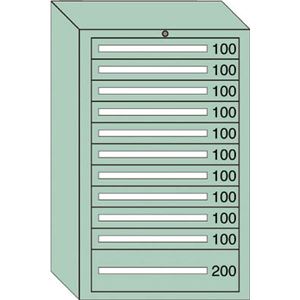 OS 重量キャビネットDX型 最大積載量1500kg 引出し10×1段 DX1217