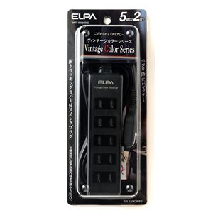 ELPA(エルパ) ヴィンテージカラータップ 5個口 2m ダークグレー WBT-5020（DG）