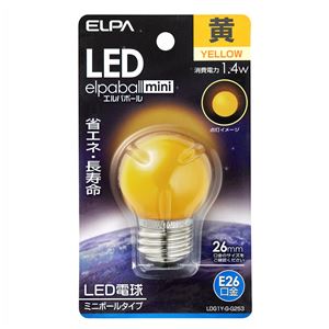 ELPA(エルパ) LED装飾電球 ミニボール球形 E26 G40 イエロー LDG1Y-G-G253