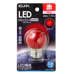 ELPA(エルパ) LED装飾電球 ミニボール球形 E26 G40 レッド LDG1R-G-G254