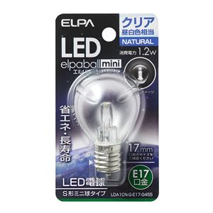 ELPA(エルパ) LED装飾電球 S形ミニ球形 E17 クリア昼白色 LDA1CN-G-E17-G455