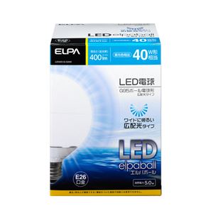 ELPA(エルパ) LED電球 ミニボール球形 40W形 E26 G95 昼光色 LDG5D-G-G200