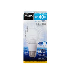 ELPA(エルパ) LED電球 一般電球A形 40W形 E26 クリア昼光色 LDA6CD-G592