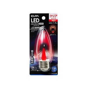 ELPA(エルパ) LED装飾電球 シャンデリア球形 E26 クリアレッド LDC1CR-G-G338