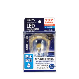 ELPA(エルパ) 防水型LED装飾電球 サイン球形 E26 クリア電球色 LDS1CL-G-GWP906