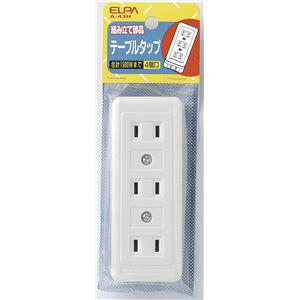 （まとめ買い） ELPA テーブルタップ 4個口 ホワイト A-43H 【×20セット】