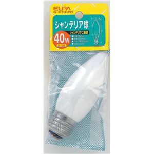 （業務用セット） ELPA カラーシャンデリア球 電球 40W E26 ホワイト G-61H（W） 【×30セット】 - 拡大画像