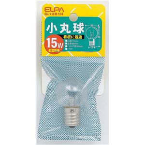 （業務用セット） ELPA 小丸球 電球 15W E17 クリア G-1281H 【×30セット】 - 拡大画像