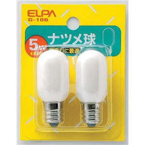 （業務用セット） ELPA ナツメ球 電球 5W E12 ホワイト 2個入 G-10B 【×25セット】 - 拡大画像