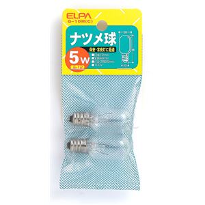 （業務用セット） ELPA ナツメ球 電球 5W E12 クリア 2個入 G-10H（C） 【×25セット】 - 拡大画像