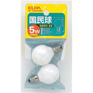 （まとめ買い） ELPA 国民球 電球 5W E12 ホワイト G-12H（W） 2個 【×30セット】