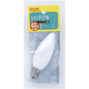 （業務用セット） ELPA カラーシャンデリア球 電球 40W E17 ホワイト G-66H（W） 【×30セット】 - 拡大画像